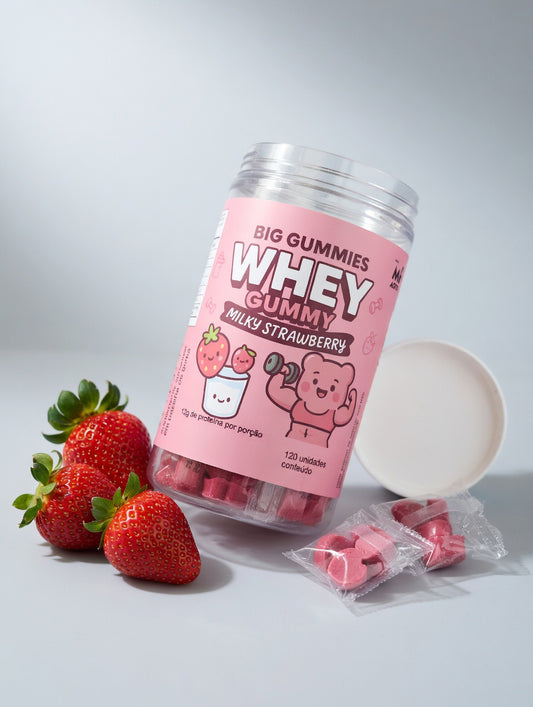 Gummy Whey ( Morango Cremoso ) 120 gummies