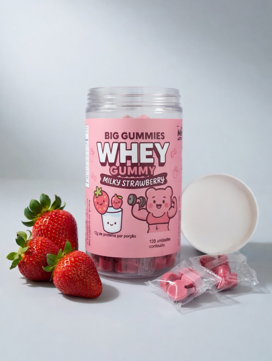 Gummy Whey ( Morango Cremoso ) 120 gummies