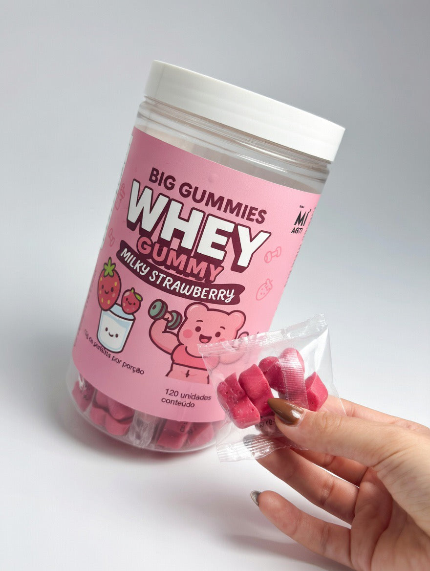 Gummy Whey ( Morango Cremoso ) 120 gummies