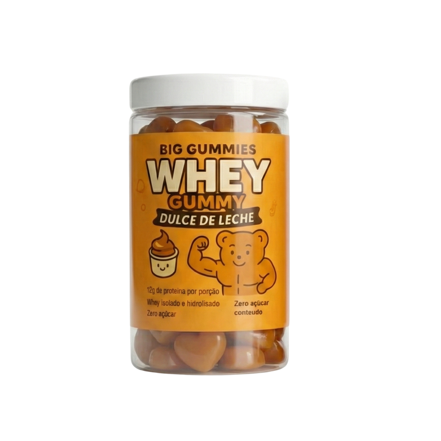 BIG GUMMY WHEY DOCE DE LEITE 120 GOMAS 4 GOMAS POR DOSE 1 POTE
