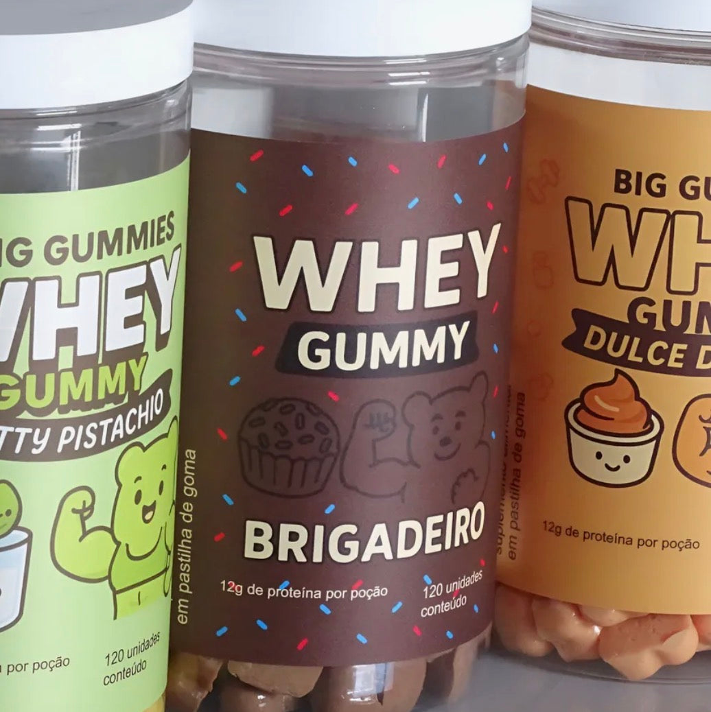 BIG GUMMY WHEY DOCE DE LEITE 120 GOMAS 4 GOMAS POR DOSE 1 POTE